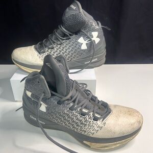 Under Armour Black and White High-Top Sneakers